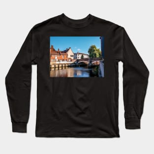 A view towards Fye Bridge and the Mischief pub, Norwich Long Sleeve T-Shirt